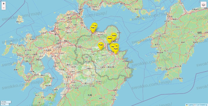 大分県のマツモトキヨシの店舗地図
