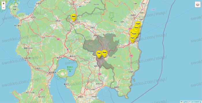 宮崎県のマツモトキヨシの店舗地図