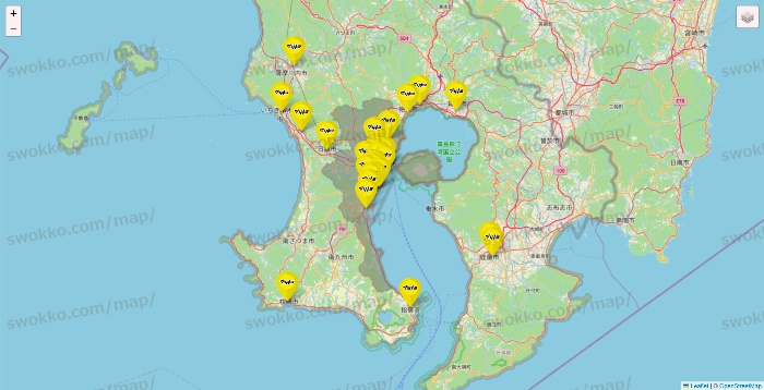 鹿児島県のマツモトキヨシの店舗地図