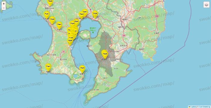 鹿児島県のマツモトキヨシの店舗地図