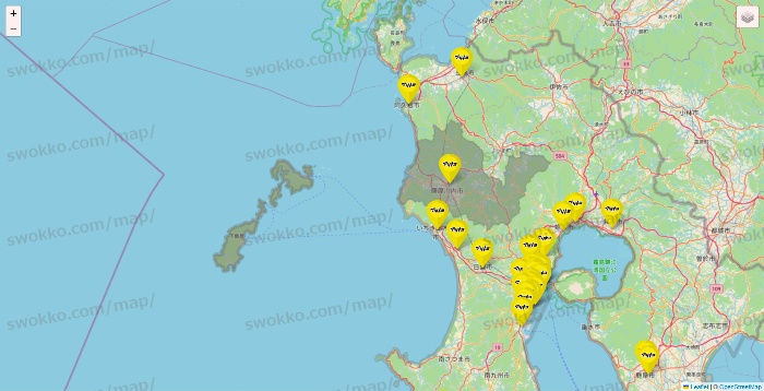 鹿児島県のマツモトキヨシの店舗地図