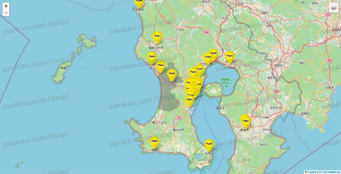 鹿児島県のマツモトキヨシの店舗地図