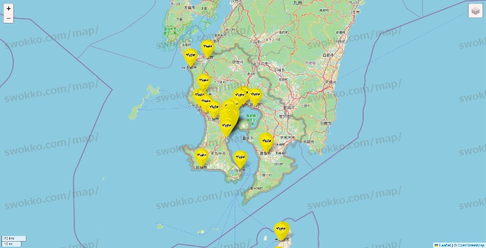 鹿児島県のマツモトキヨシの店舗地図