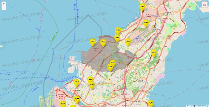沖縄県のマツモトキヨシの店舗地図