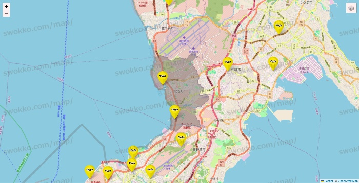 沖縄県のマツモトキヨシの店舗地図