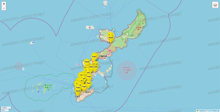 沖縄県のマツモトキヨシの店舗地図
