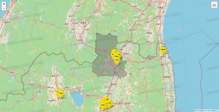 福島県のマツモトキヨシの店舗地図