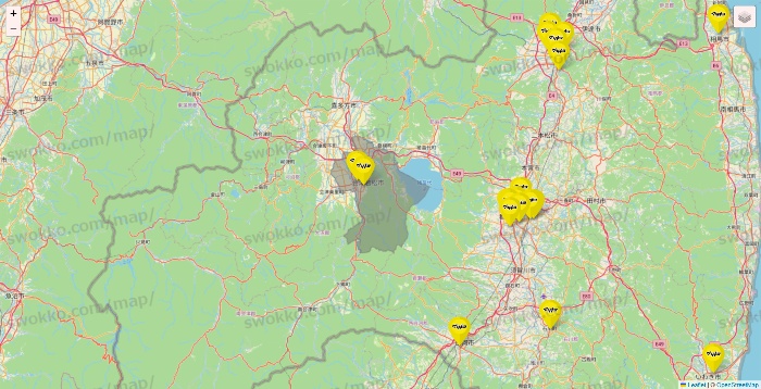 福島県のマツモトキヨシの店舗地図