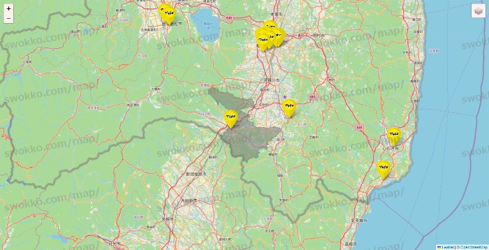 福島県のマツモトキヨシの店舗地図