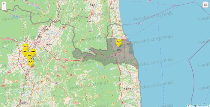 福島県のマツモトキヨシの店舗地図