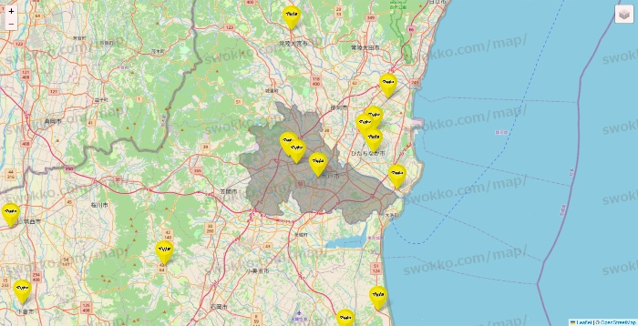 茨城県のマツモトキヨシの店舗地図