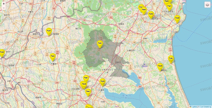 茨城県のマツモトキヨシの店舗地図