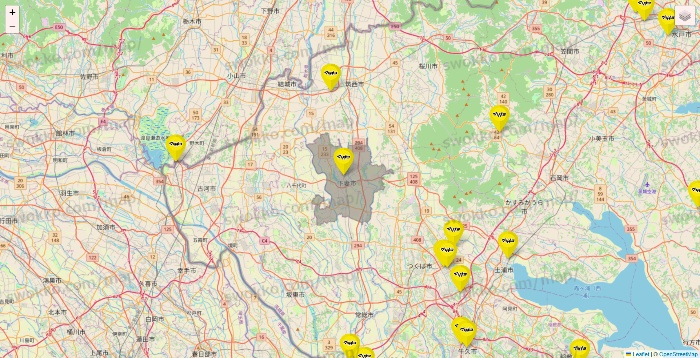 茨城県のマツモトキヨシの店舗地図