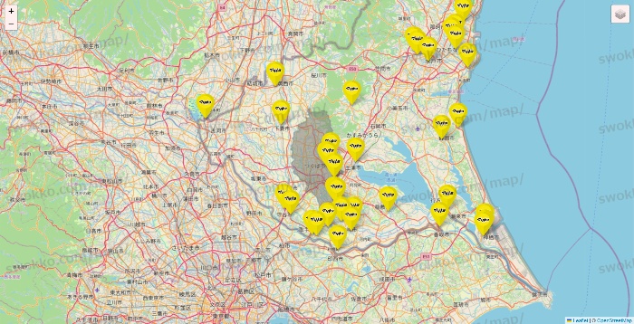 茨城県のマツモトキヨシの店舗地図