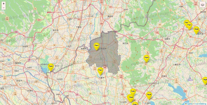 茨城県のマツモトキヨシの店舗地図