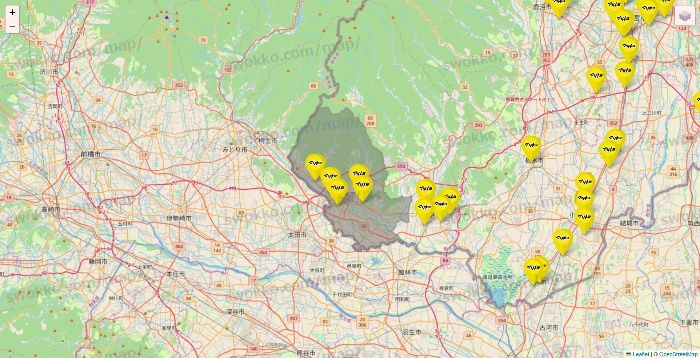 栃木県のマツモトキヨシの店舗地図