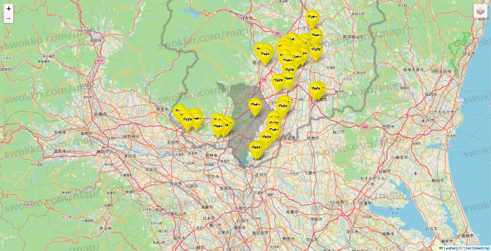 栃木県のマツモトキヨシの店舗地図