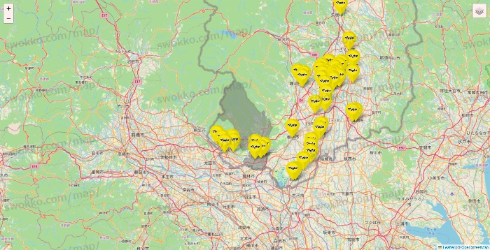 栃木県のマツモトキヨシの店舗地図