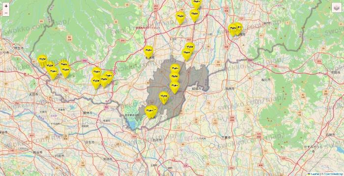 栃木県のマツモトキヨシの店舗地図