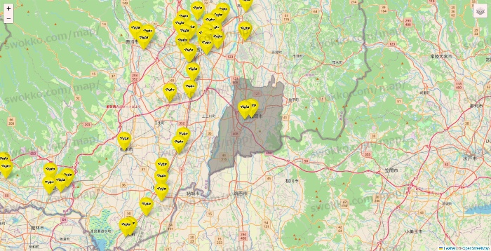 栃木県のマツモトキヨシの店舗地図