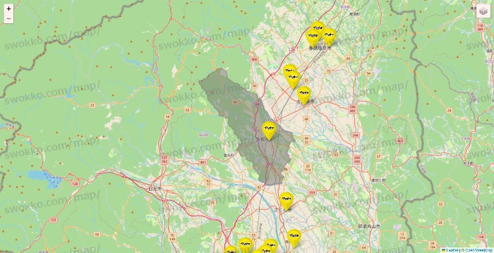 栃木県のマツモトキヨシの店舗地図