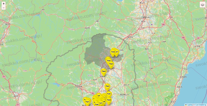 栃木県のマツモトキヨシの店舗地図