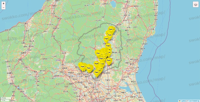 栃木県のマツモトキヨシの店舗地図