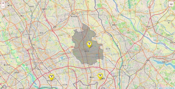 埼玉県のマツキヨ系列いろいろの店舗地図