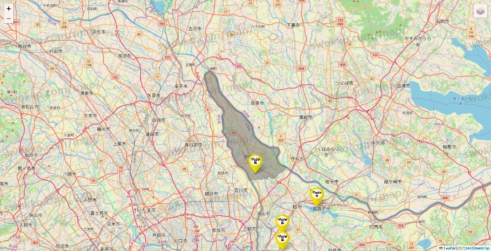 千葉県のマツキヨ系列いろいろの店舗地図