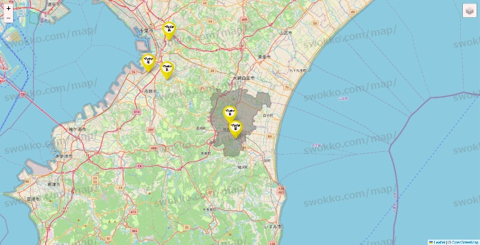 千葉県のマツキヨ系列いろいろの店舗地図