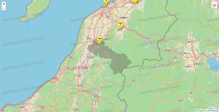 新潟県のマツキヨ系列いろいろの店舗地図