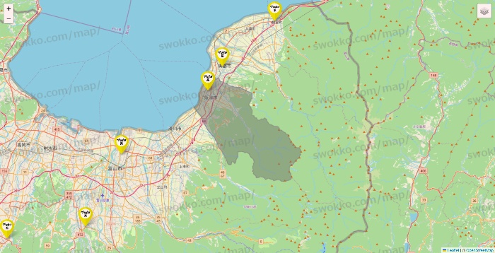 富山県のマツキヨ系列いろいろの店舗地図