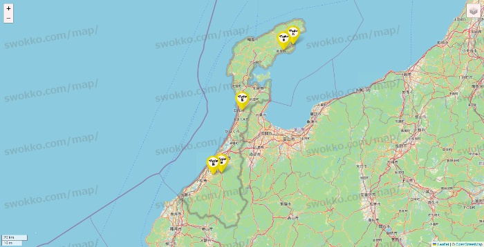 石川県のマツキヨ系列いろいろの店舗地図
