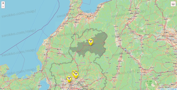 岐阜県のマツキヨ系列いろいろの店舗地図