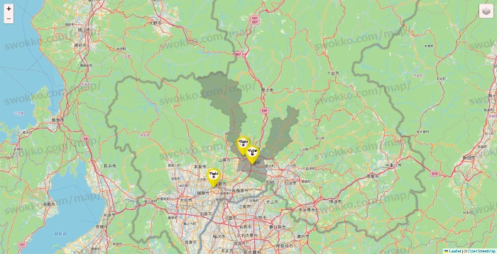 岐阜県のマツキヨ系列いろいろの店舗地図