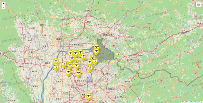 愛知県のマツキヨ系列いろいろの店舗地図
