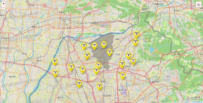 愛知県のマツキヨ系列いろいろの店舗地図