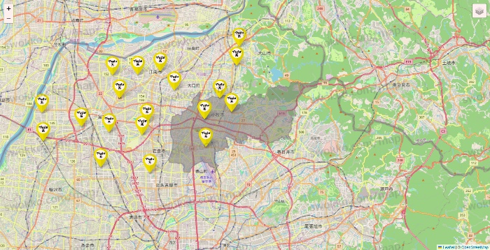 愛知県のマツキヨ系列いろいろの店舗地図