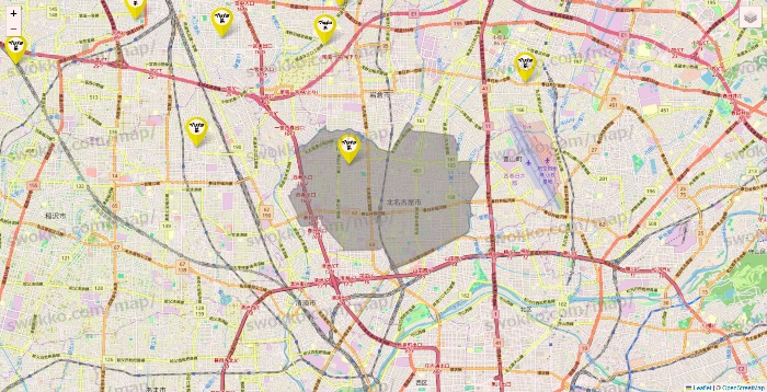 愛知県のマツキヨ系列いろいろの店舗地図