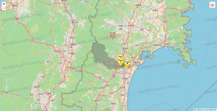 宮城県のマツキヨ系列いろいろの店舗地図