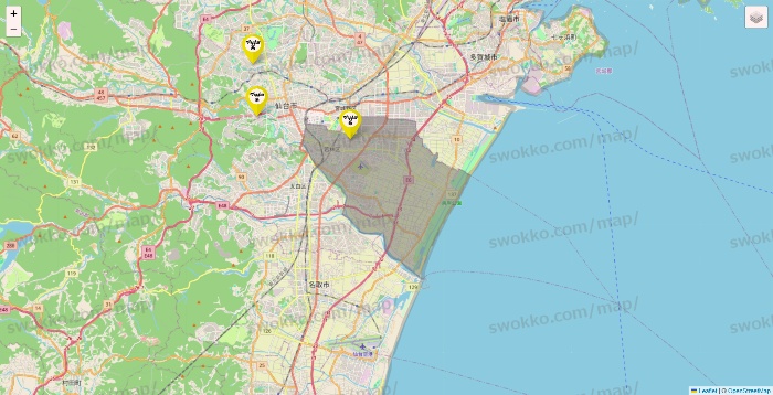 宮城県のマツキヨ系列いろいろの店舗地図