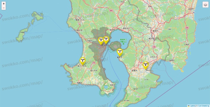 鹿児島県のマツキヨ系列いろいろの店舗地図