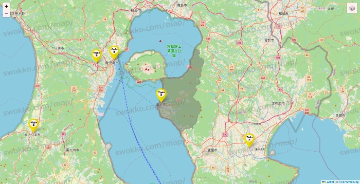 鹿児島県のマツキヨ系列いろいろの店舗地図