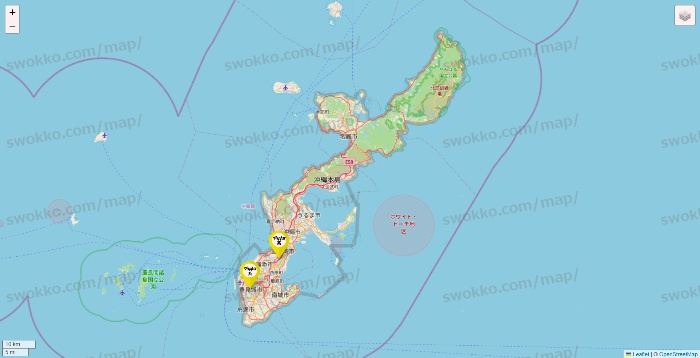 沖縄県のマツキヨ系列いろいろの店舗地図