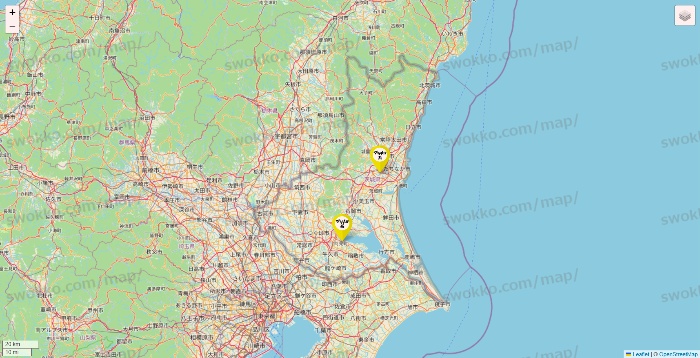 茨城県のマツキヨ系列いろいろの店舗地図