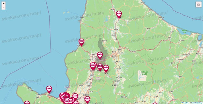 北海道のマックスバリュの店舗地図