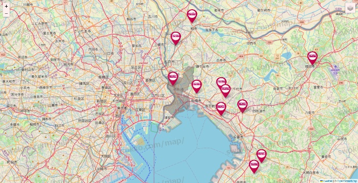 千葉県のマックスバリュの店舗地図