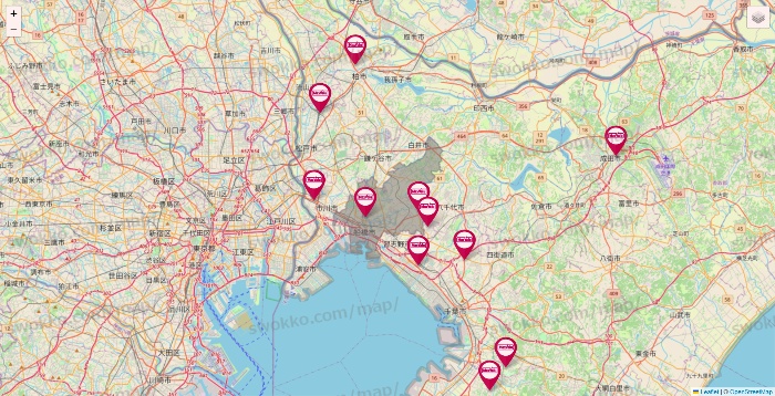 千葉県のマックスバリュの店舗地図
