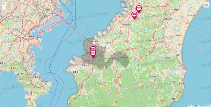 千葉県のマックスバリュの店舗地図