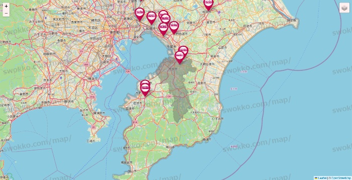千葉県のマックスバリュの店舗地図